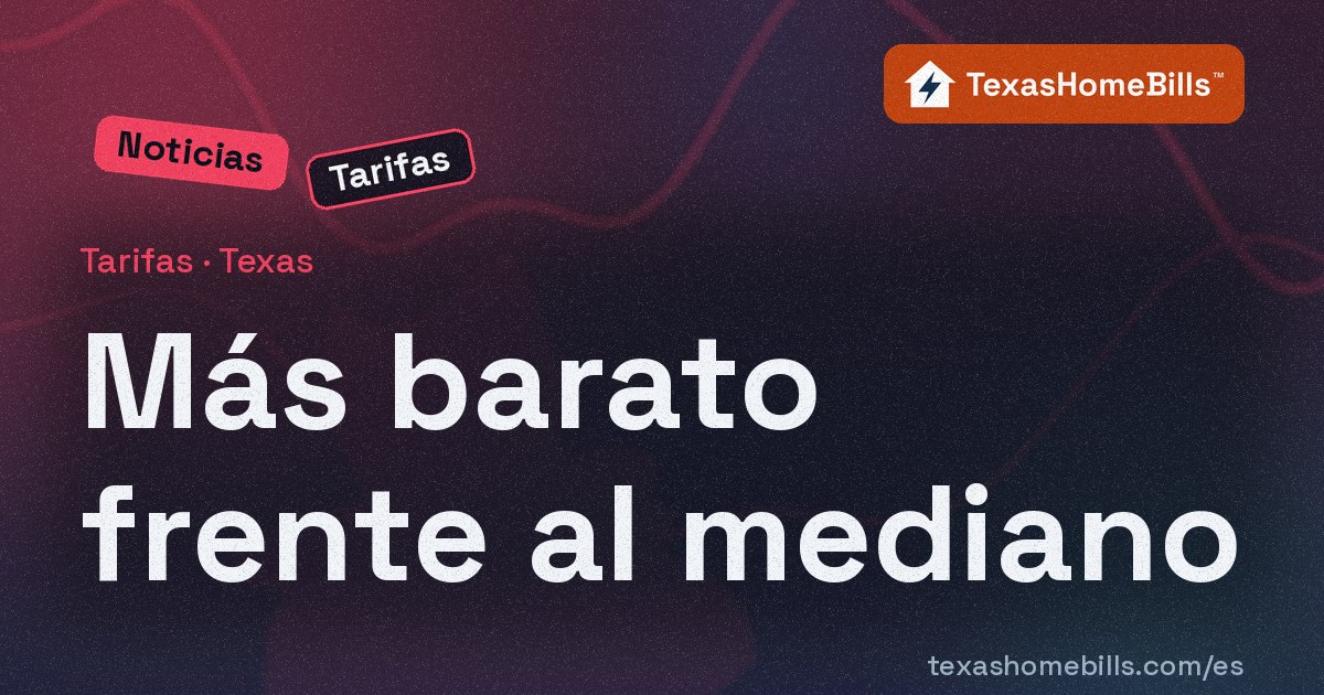 Plan de luz más barato frente al plan mediano de Texas: cuánto ahorra un hogar, por área de distribuidora (16 de octubre de 2026)