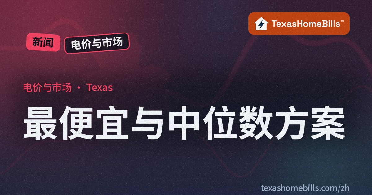 德州电力方案最便宜与中位数方案对比：按公用事业区域，一个家庭能省多少（2026 年 10 月 16 日）